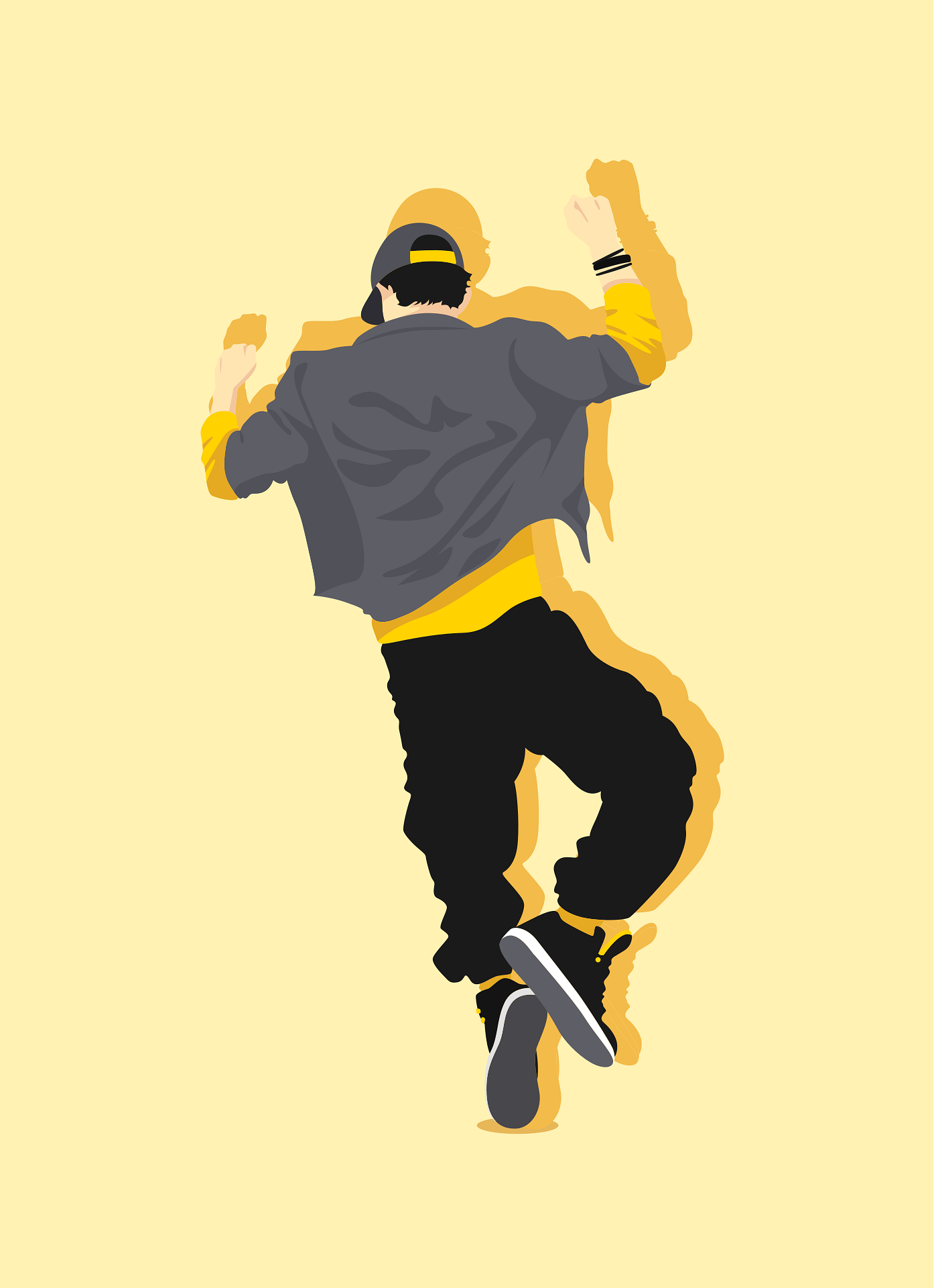 a person jumping showing their energetic side