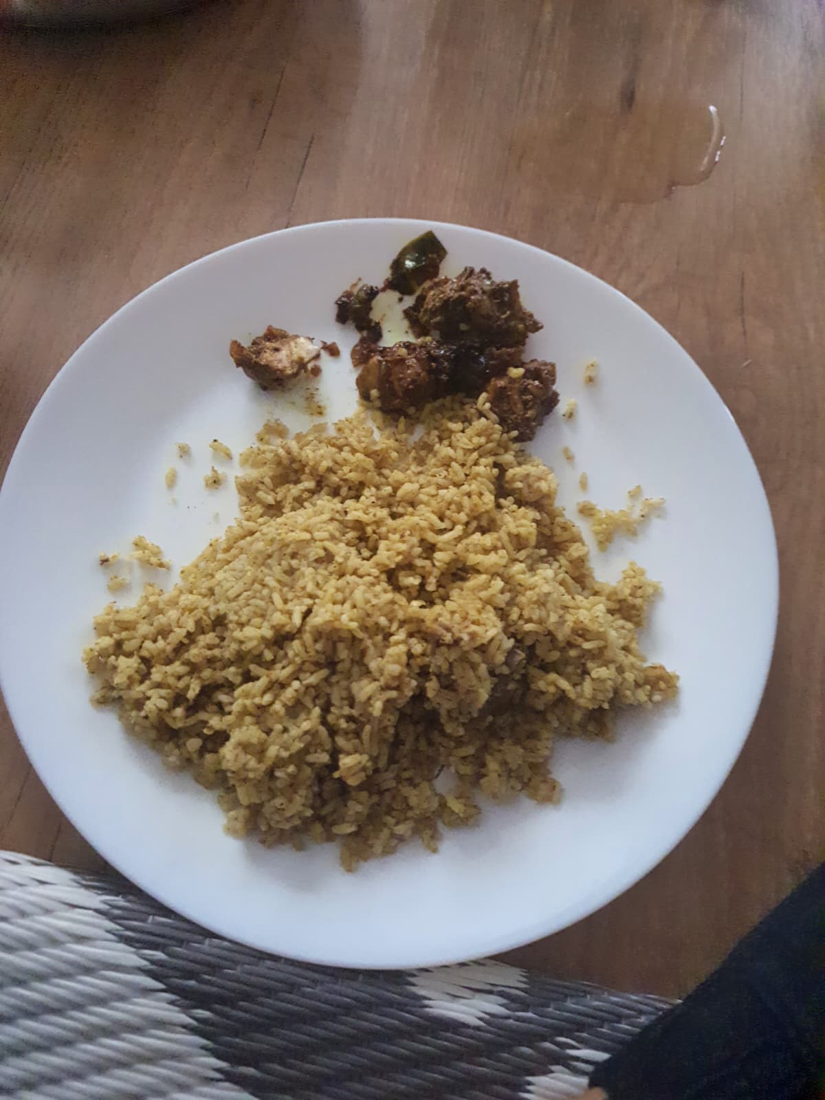 A photo of a dish I cooked (called briyani)
